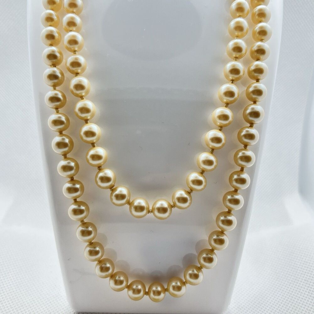VTG Champagne Colored Richelieu 38" Simulated/Faux Pearl Necklace-Dead Stock-NIB - Picture 2 of 12